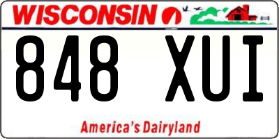 WI license plate 848XUI