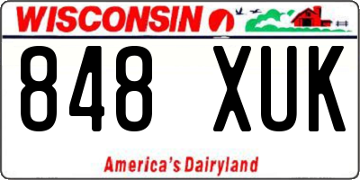 WI license plate 848XUK