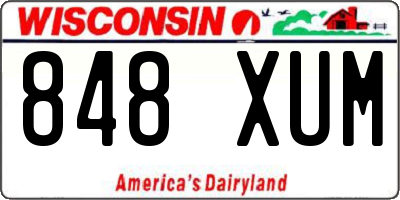 WI license plate 848XUM