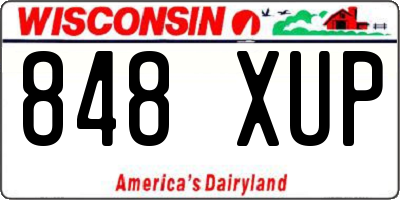 WI license plate 848XUP
