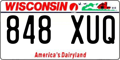 WI license plate 848XUQ