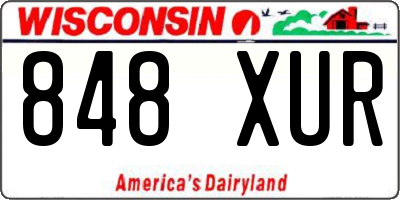 WI license plate 848XUR