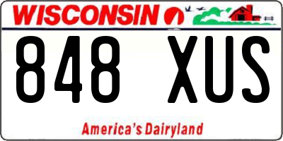 WI license plate 848XUS