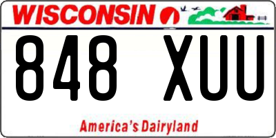 WI license plate 848XUU