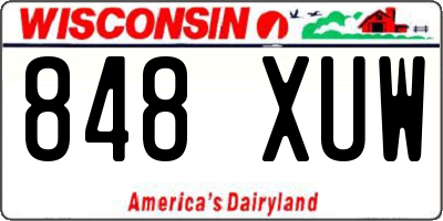 WI license plate 848XUW