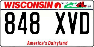 WI license plate 848XVD