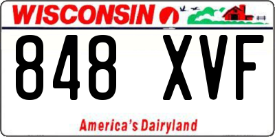 WI license plate 848XVF