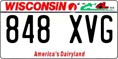 WI license plate 848XVG