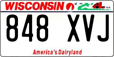 WI license plate 848XVJ