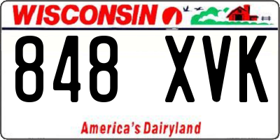 WI license plate 848XVK