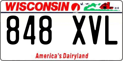 WI license plate 848XVL