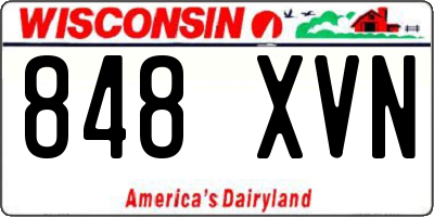 WI license plate 848XVN