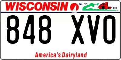 WI license plate 848XVO