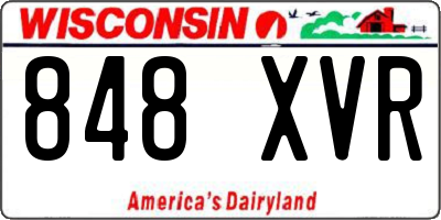 WI license plate 848XVR