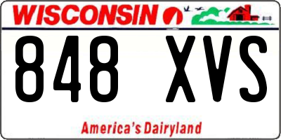 WI license plate 848XVS