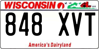 WI license plate 848XVT