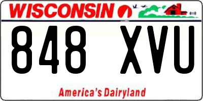 WI license plate 848XVU