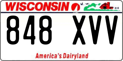 WI license plate 848XVV