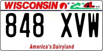WI license plate 848XVW
