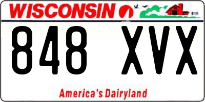 WI license plate 848XVX