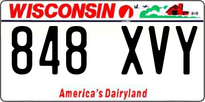 WI license plate 848XVY
