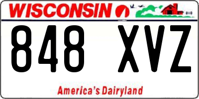 WI license plate 848XVZ