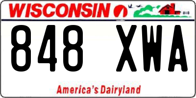 WI license plate 848XWA