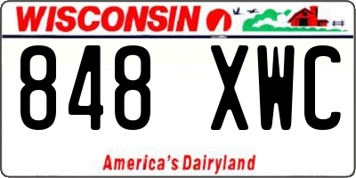 WI license plate 848XWC