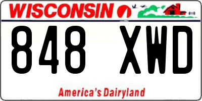 WI license plate 848XWD