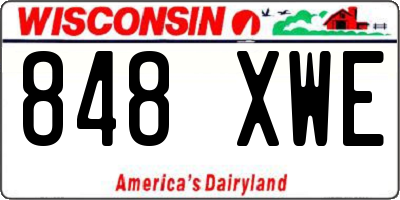 WI license plate 848XWE