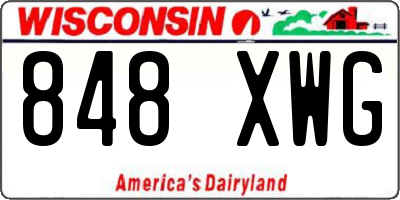 WI license plate 848XWG