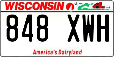 WI license plate 848XWH