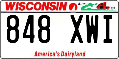 WI license plate 848XWI