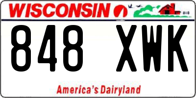 WI license plate 848XWK