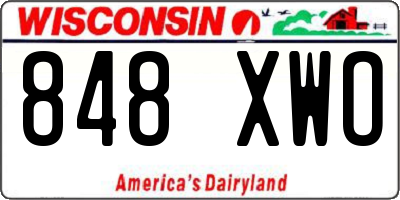 WI license plate 848XWO