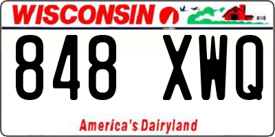 WI license plate 848XWQ