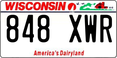 WI license plate 848XWR