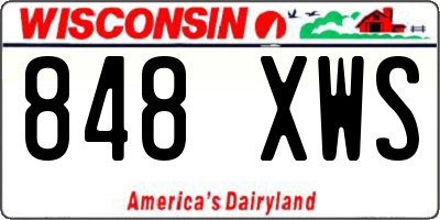 WI license plate 848XWS