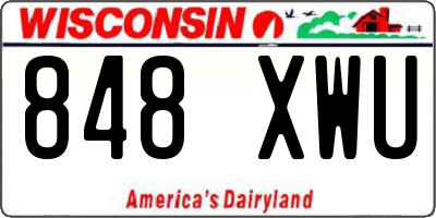 WI license plate 848XWU