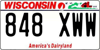 WI license plate 848XWW