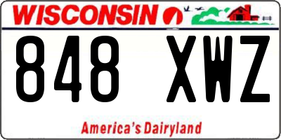 WI license plate 848XWZ