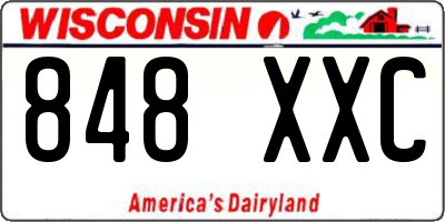 WI license plate 848XXC