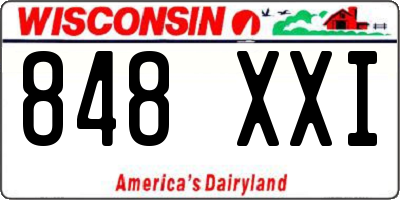 WI license plate 848XXI