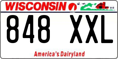 WI license plate 848XXL