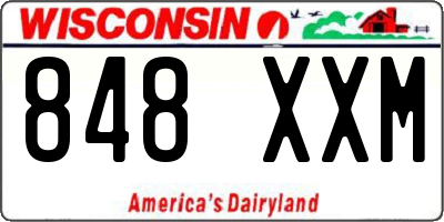 WI license plate 848XXM