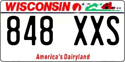 WI license plate 848XXS