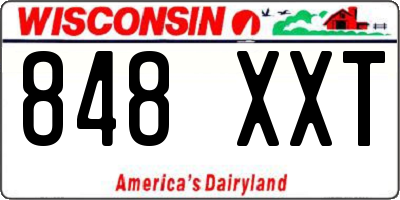 WI license plate 848XXT