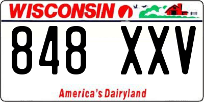 WI license plate 848XXV