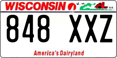 WI license plate 848XXZ