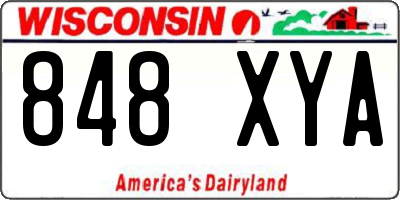 WI license plate 848XYA
